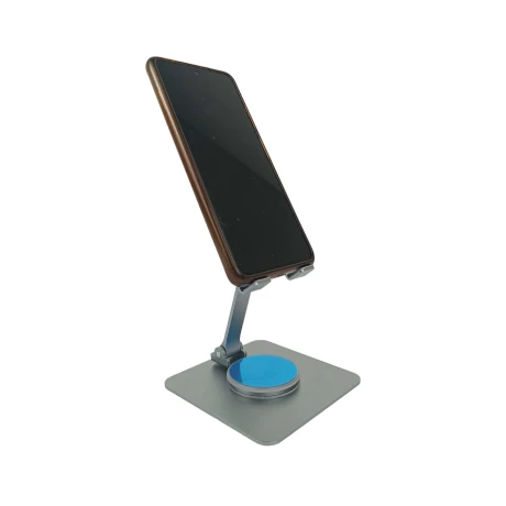 Soporte con pie para celular o tablet Plateado