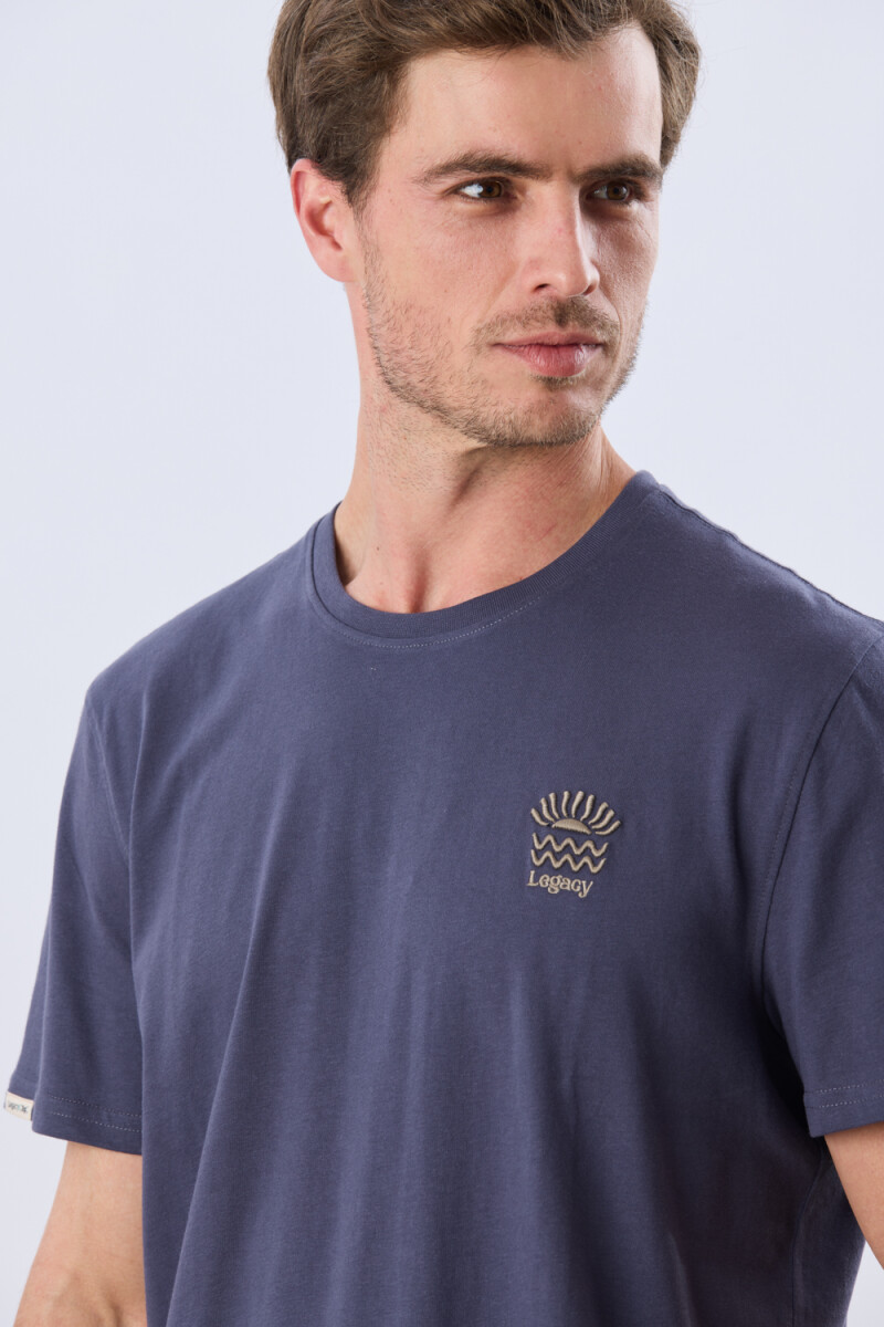 REMERA ESTAMPADA DE ALGODÓN - Azul 