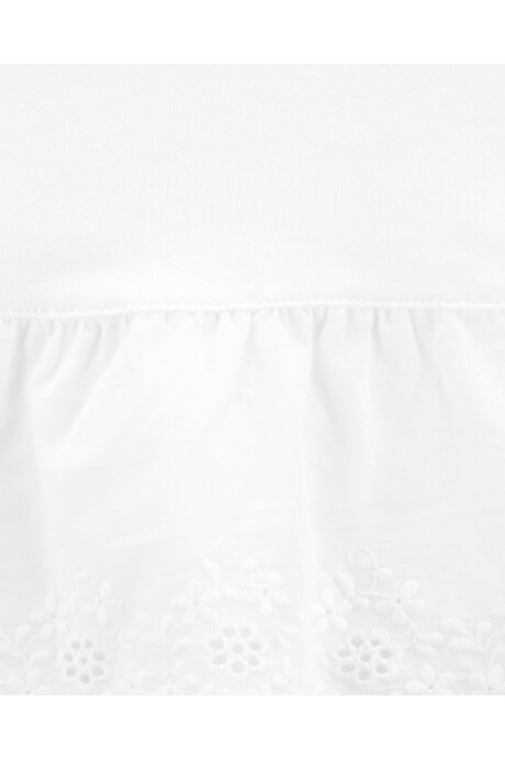 Blusa de algodón, con ojales, blanca Sin color