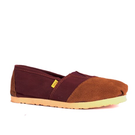 Alpargata combinadas con cuero Bordo