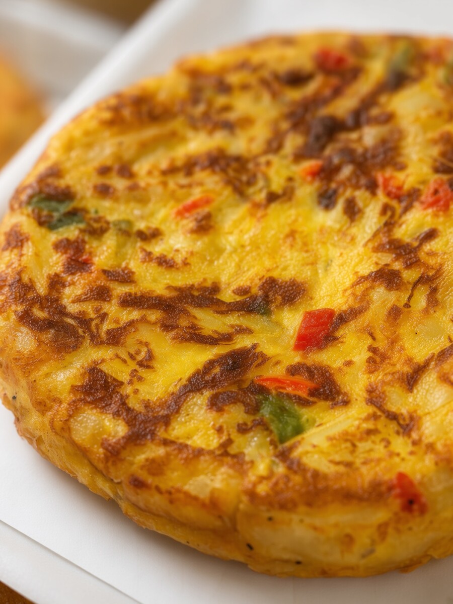 Tortilla - de Papa con Cebolla y Morrón 