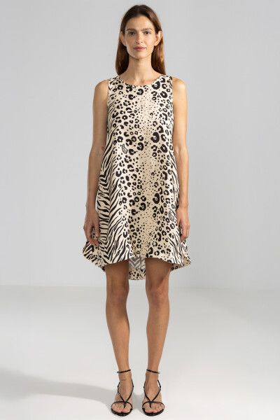 LARA DRESS Feline Cream