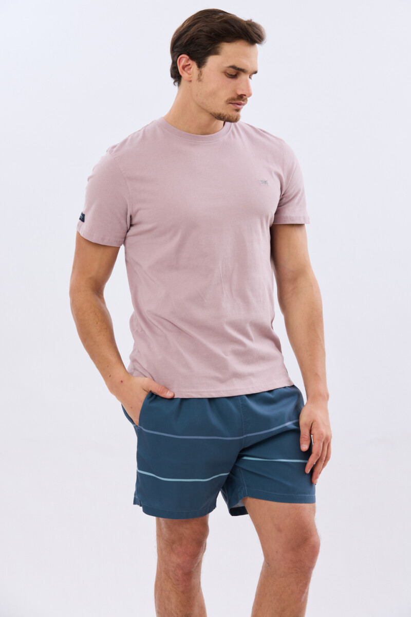 SHORT DE BAÑO RAYADO - Azul 