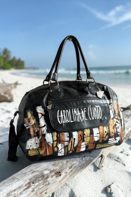 Bolso De Viaje Negro Con Arte Bolso De Viaje Negro Con Arte