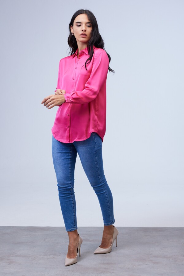 Camisa Saten FUCSIA