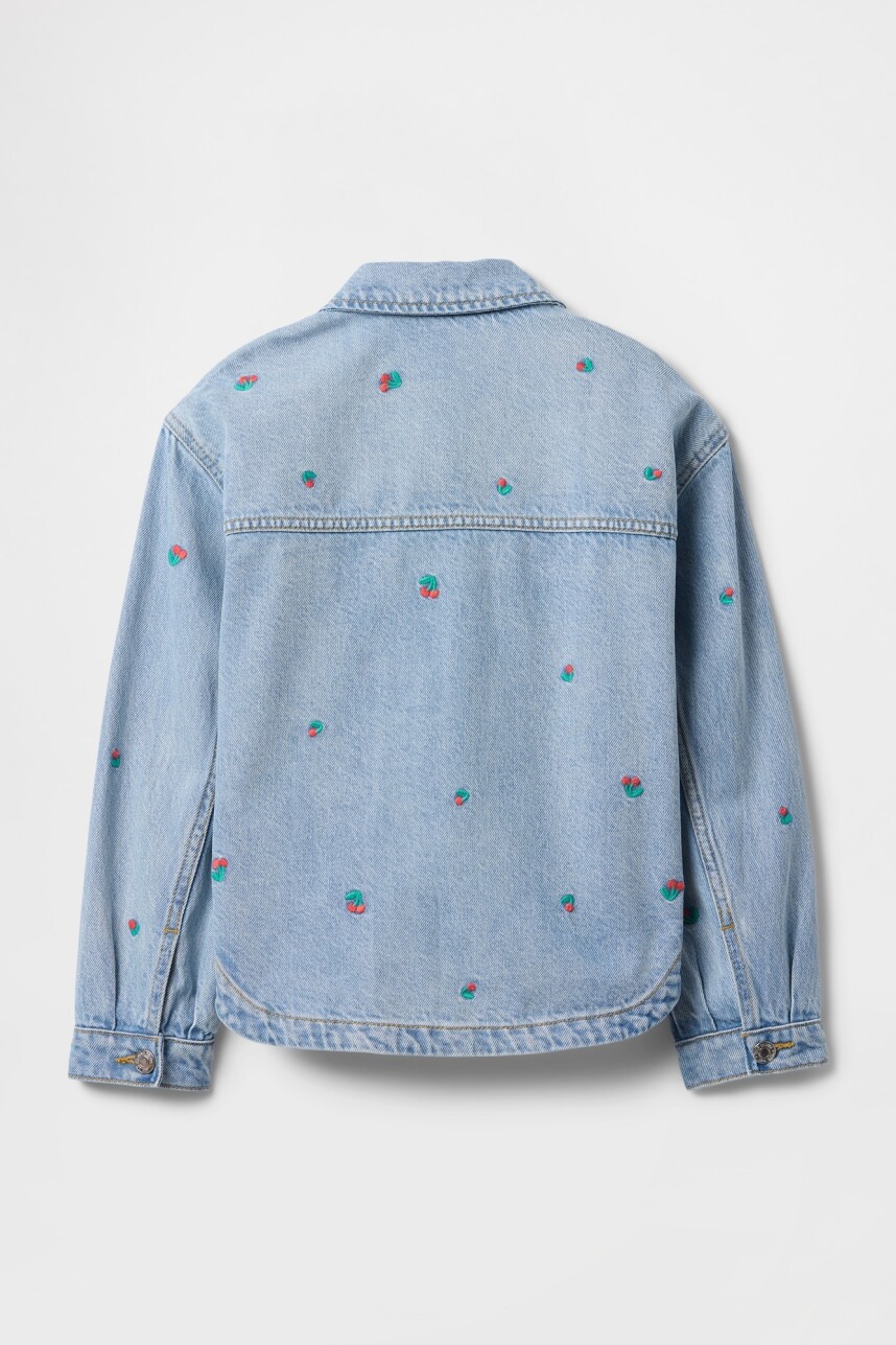 Campera De Jean Cherry Niña Light Wash