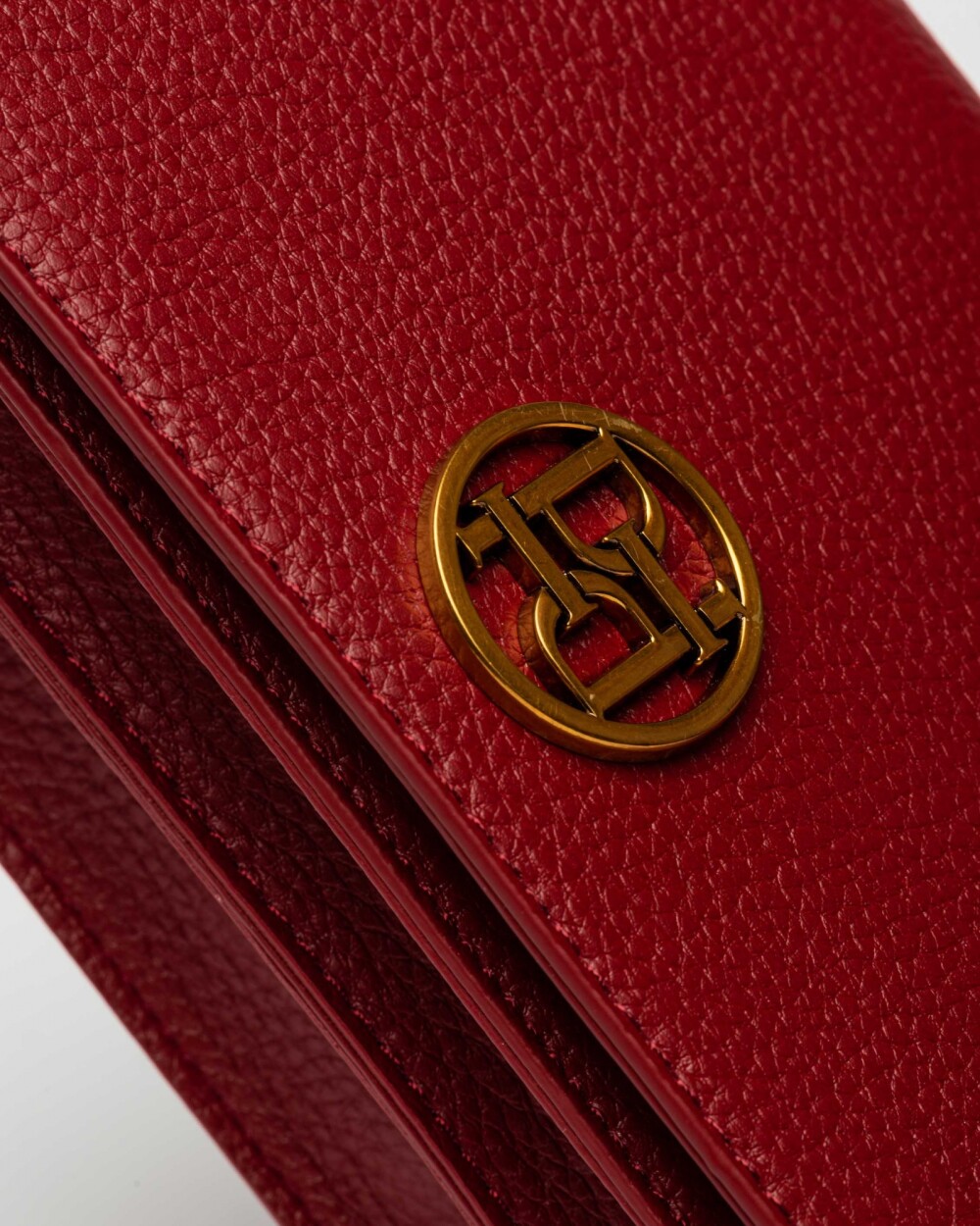 Bandolera Lola En Efecto Cuero Graneado Rojo