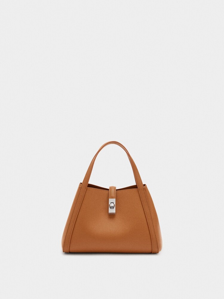 Bolso Tote Con Bolsa Interior naranja