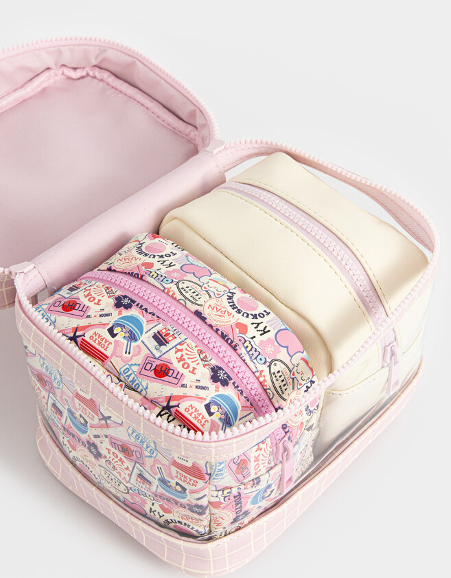 Porta Cosméticos Set De Portacosméticos Estampados - Estampado Escoces