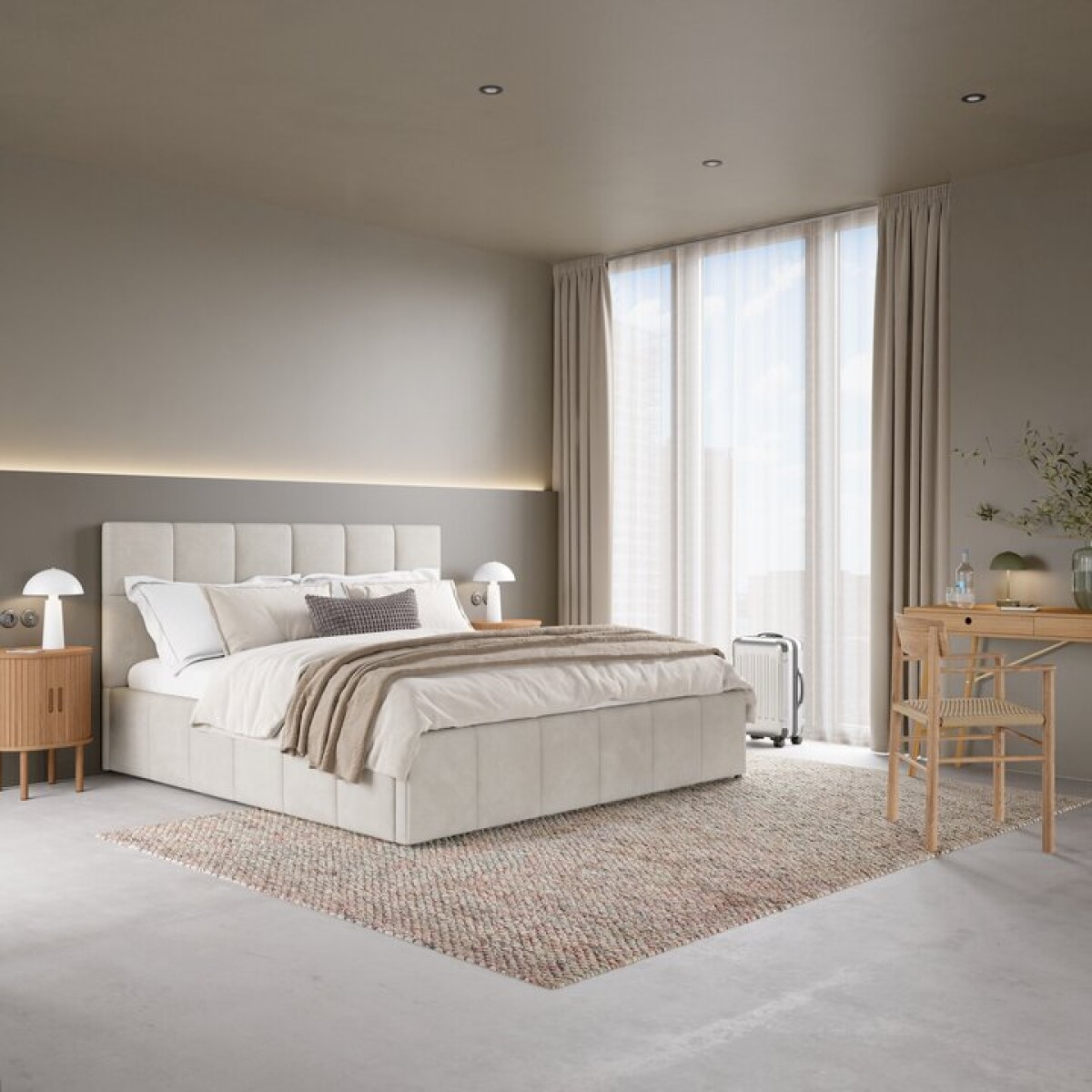 Estructura cama VEMMELEV 140x190 beige 