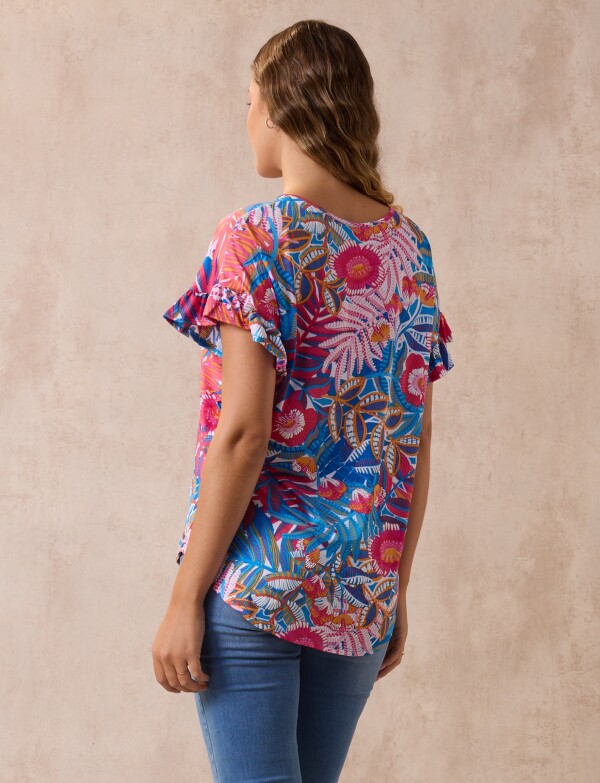 Blusa Botanic MULTI/FUCSIA