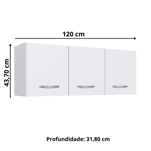 ARMARIO AEREO 1.20 3 PUERTAS - BLANCO ARMARIO AEREO 1.20 3 PUERTAS - BLANCO