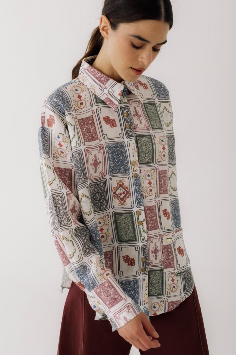 PRE VENTA Camisa Onda Print Ludika PRE VENTA Blanco