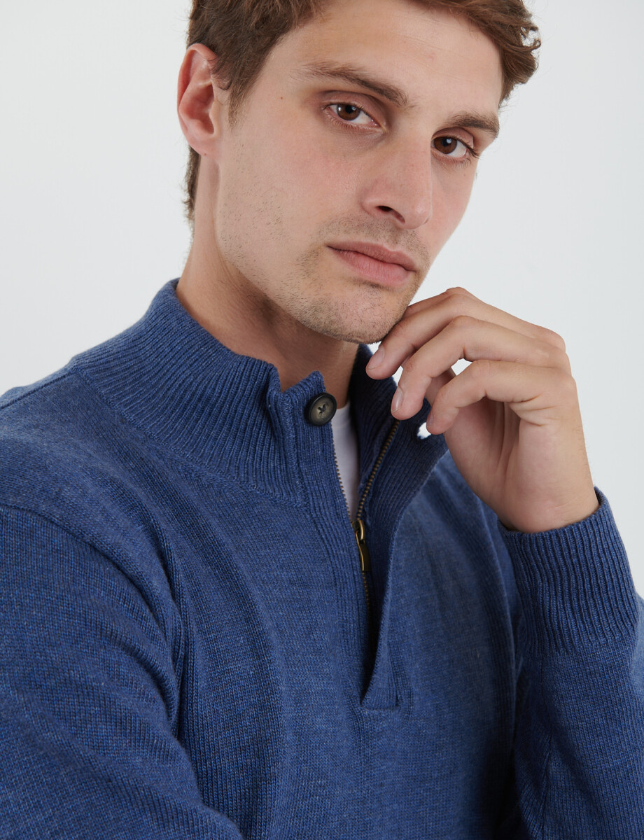 470416 SWEATER HARRY Azul Piedra Melange