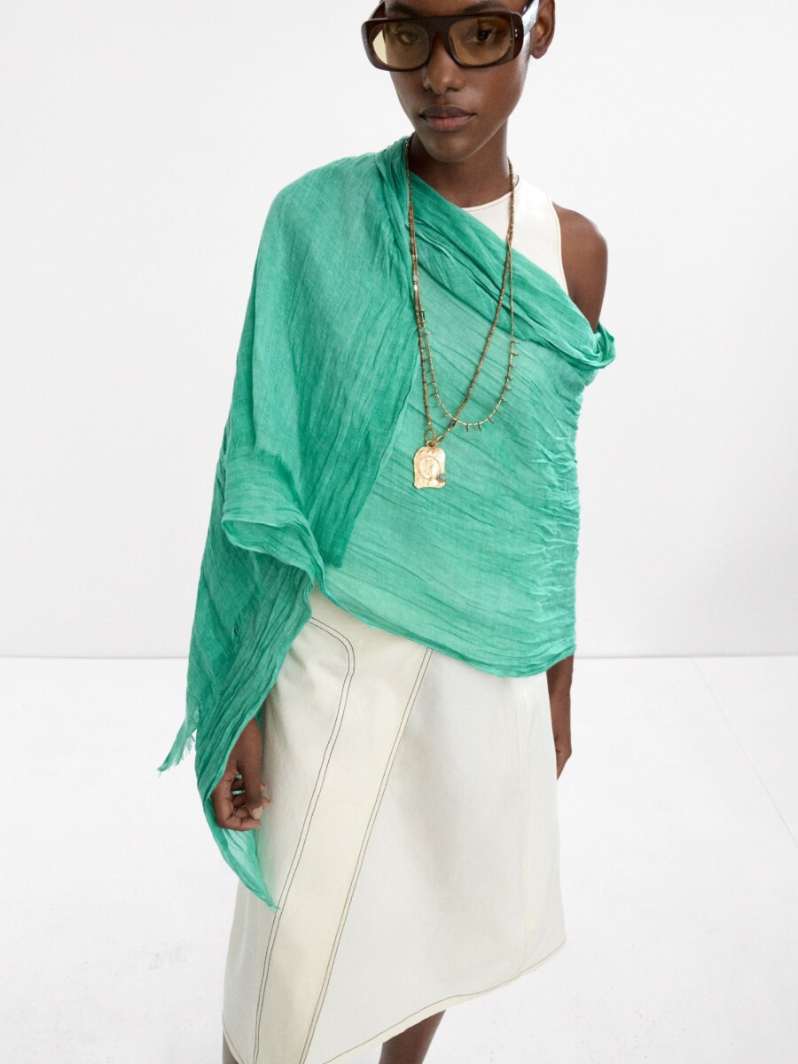 Pashmina Con Flecos verde
