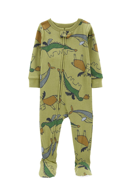 Pijama una pieza de algodón con pie diseño animales 0
