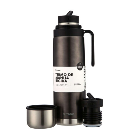 Termo 1Lt. Premium Manija Rigida Negro Metalizado
