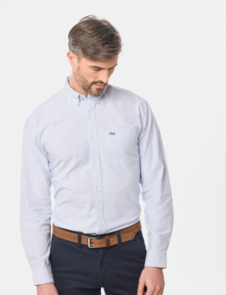 CAMISA OXFORD A RAYAS Azul