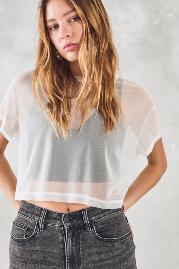 Remera Tul Blanco