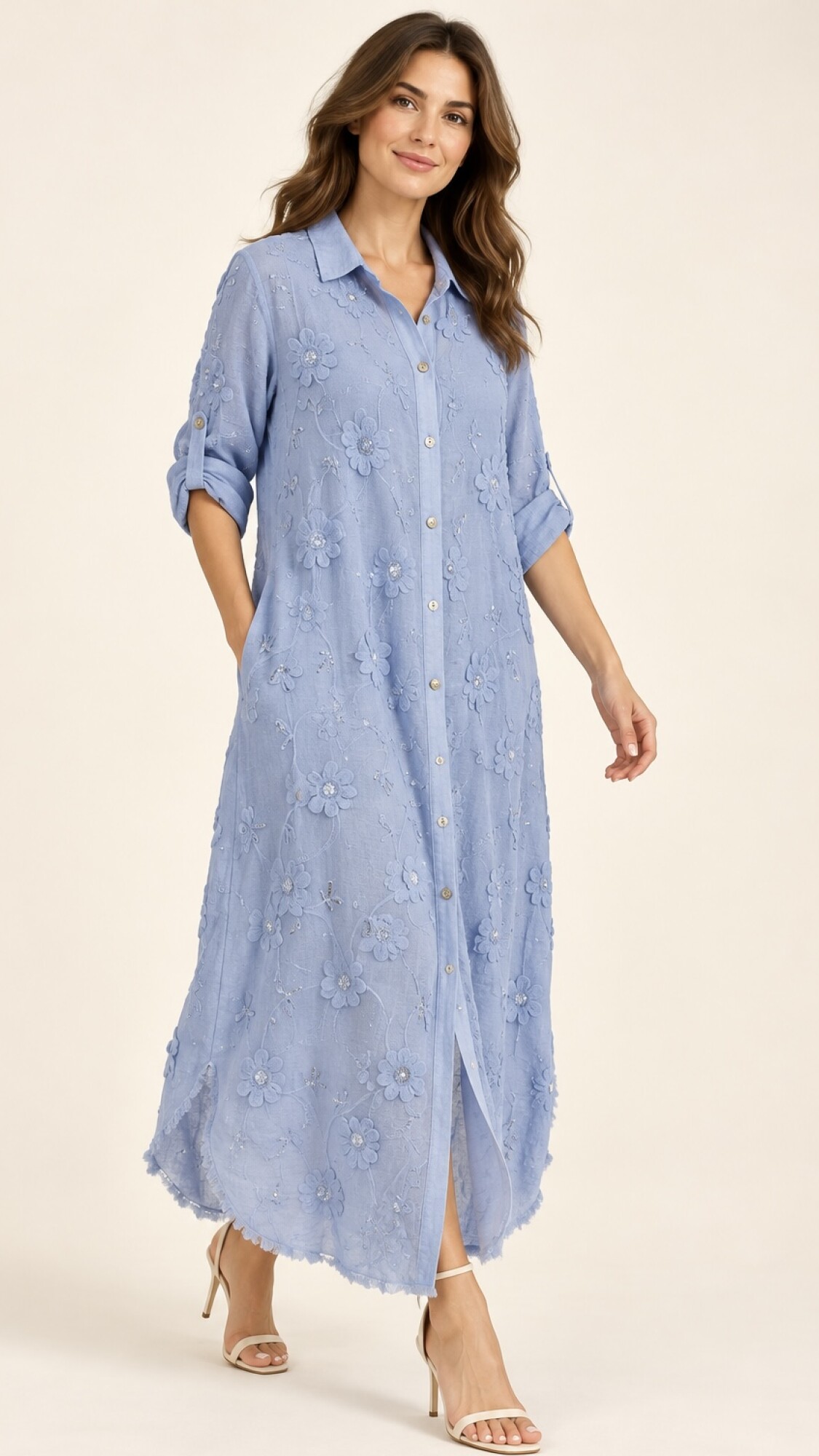 VESTIDO CAMISERO ALEM Celeste