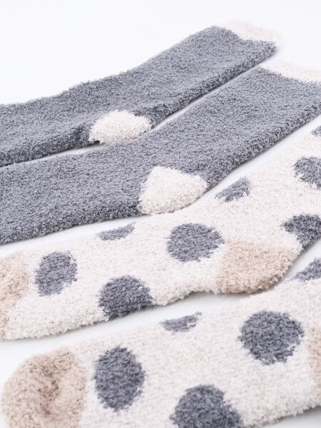 MEDIAS CHENILLE PACK X 2 ESTAMPADO 1