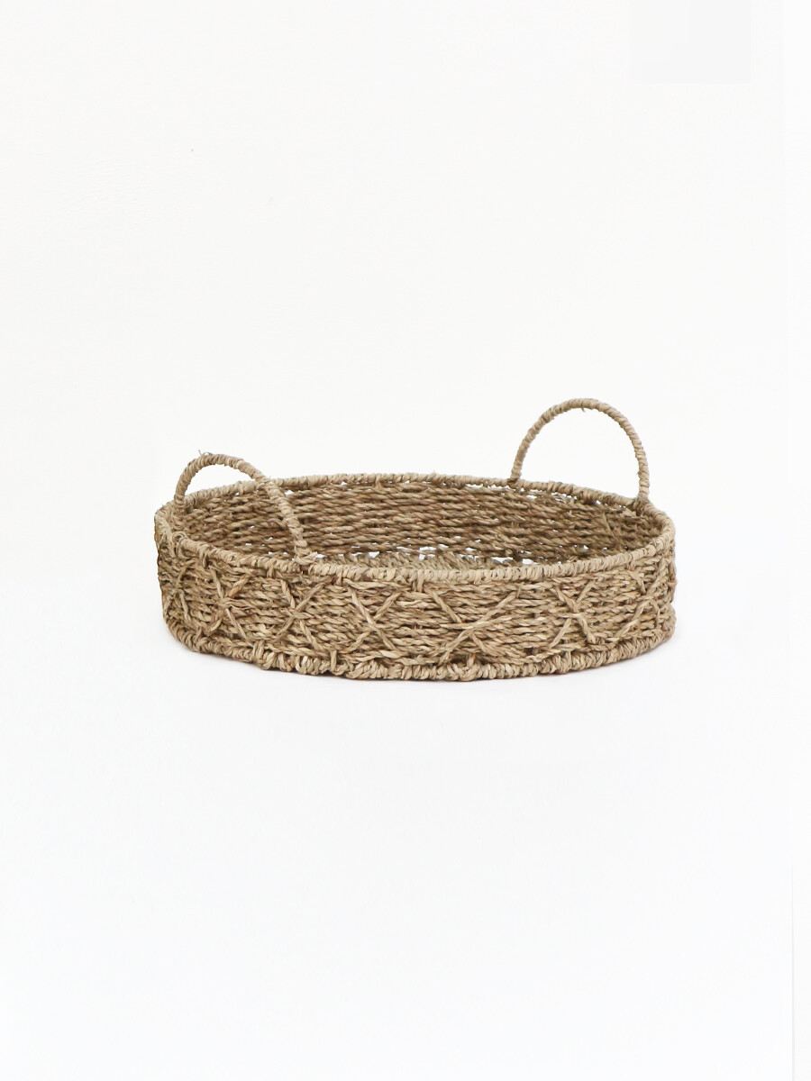 BANDEJA REDONDA C/ ASA - MARRON 