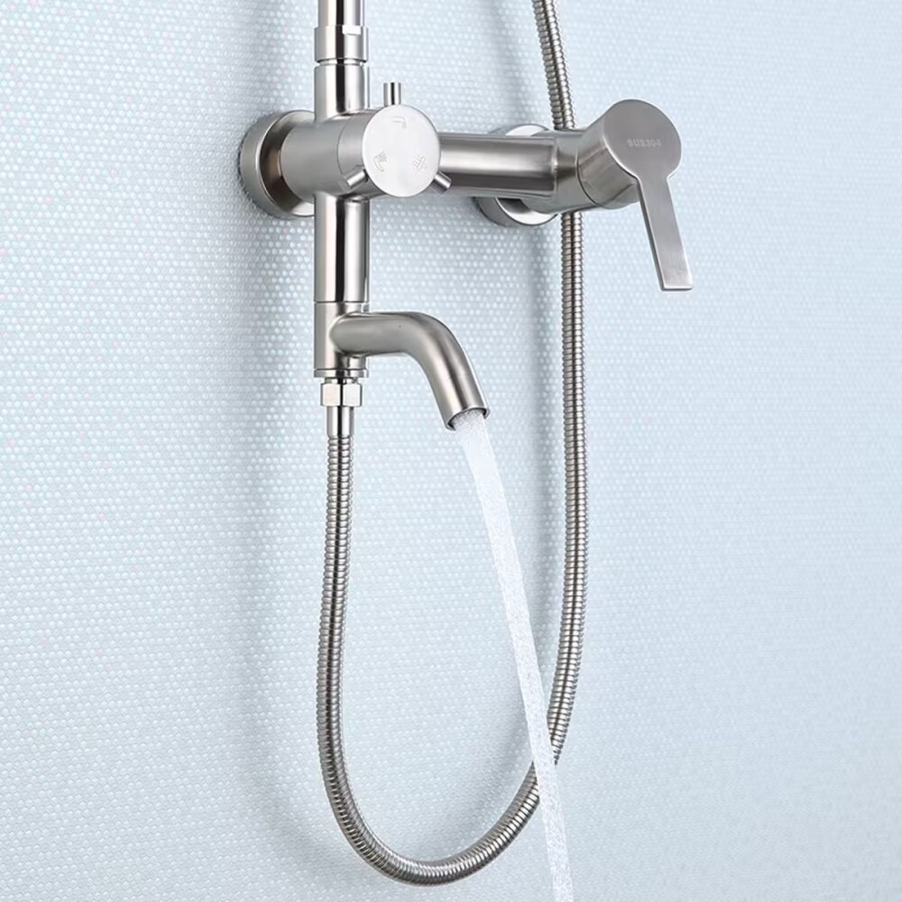 Barral de ducha Monocomando Exterior con transferencia Milano Gris Satinado Barral De Ducha Monocomando Exterior Con Transferencia Milano Gris Satinado