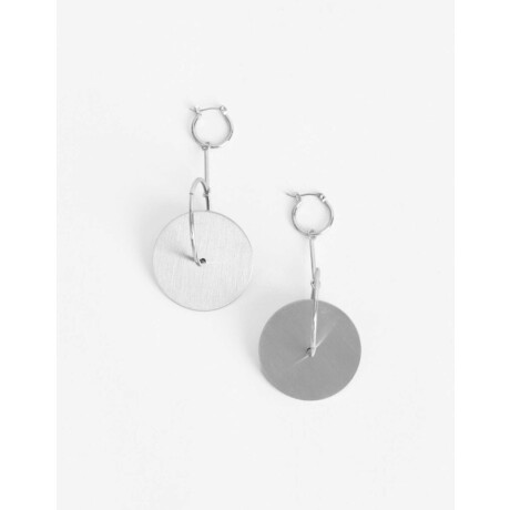 Aros Largos Círculos Plateado Rodio