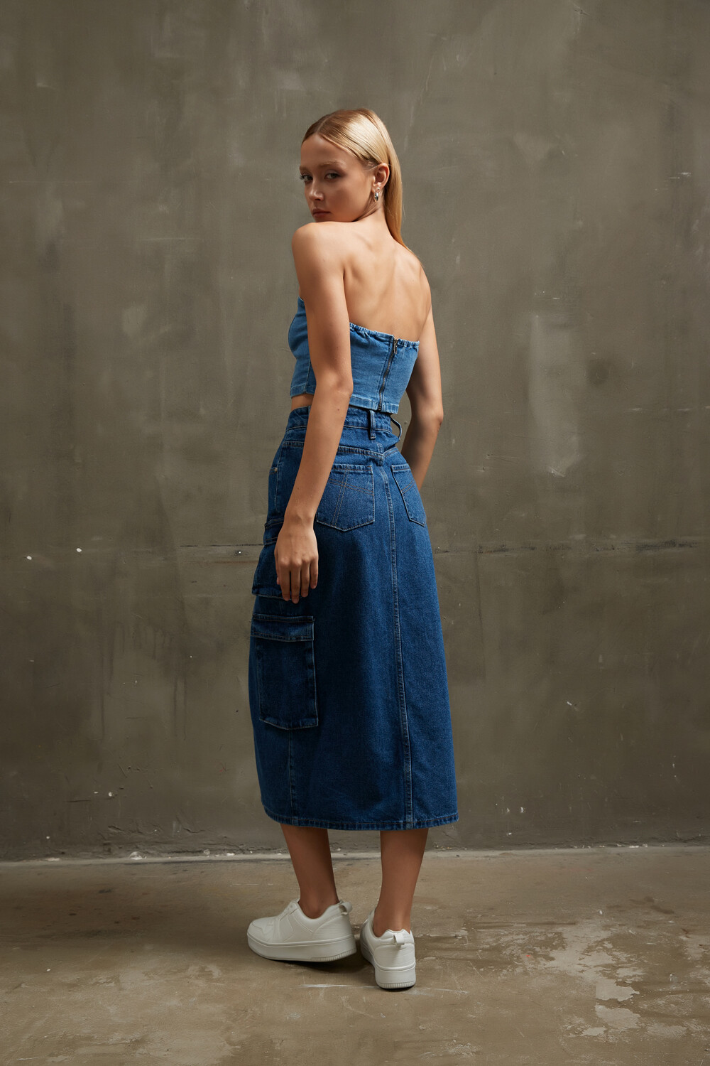 Falda Juatua Azul Medio