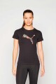 BUZO PUMA MC GRAPHICS FLORAL CAT LOGO TEE Negro