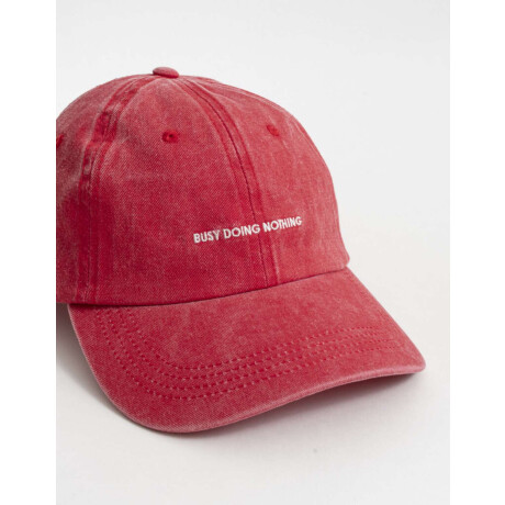 Gorra Canvas Bordada Rojo Cereza