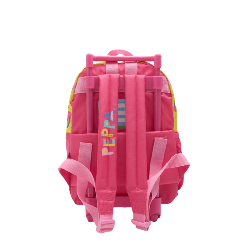 Mochila Peppa Pig 12" con Carro Verde - Rosado - Amarillo