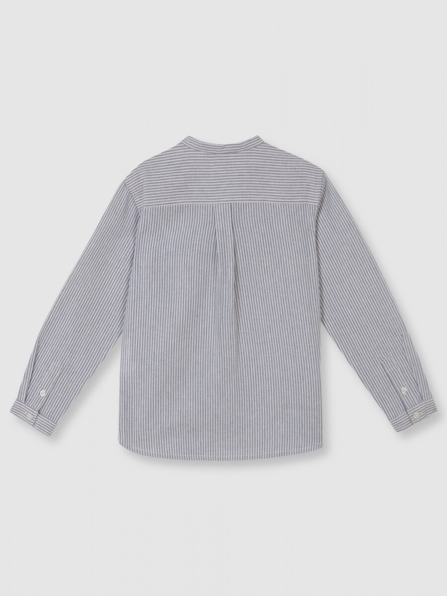 Camisa De Rayas Gris