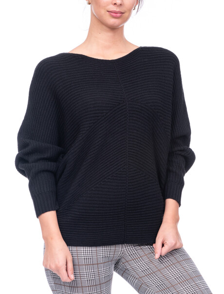 sweater acanalado negro