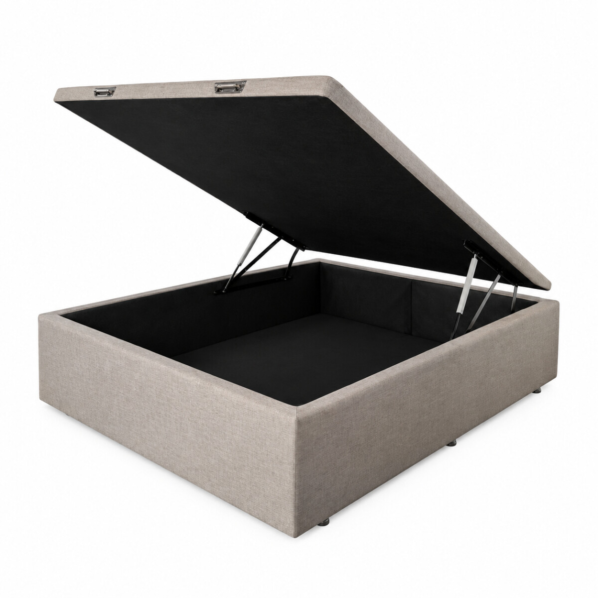 Box Baúl - Tapizado en Lino - 140x190 Gris 