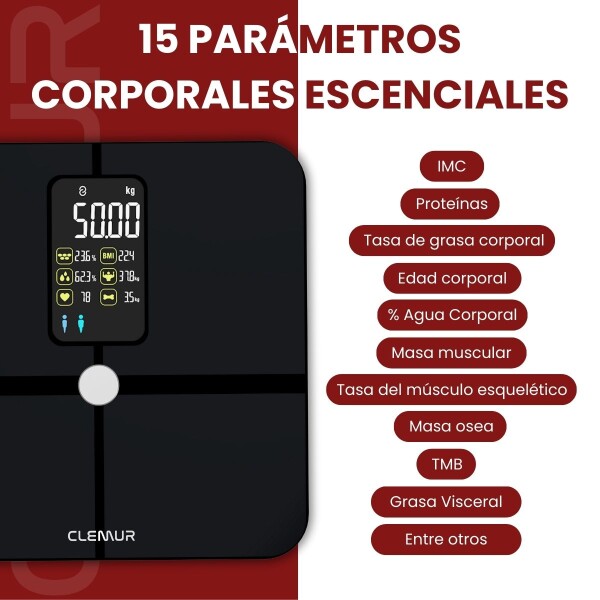 Balanza Baño Inteligente Monitor Digital Bascula Profesional app smart led 180 Kg Imback Color Gris Oscuro Balanza Baño Inteligente Monitor Digital Bascula Profesional app smart led 180 Kg Imback Color Gris Oscuro