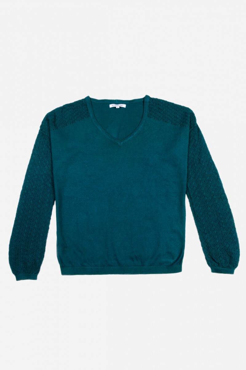 Sweater con detalle de calado PETROLEO