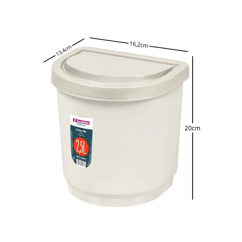 Papelera sobre mesada 2,5 lts BEIGE