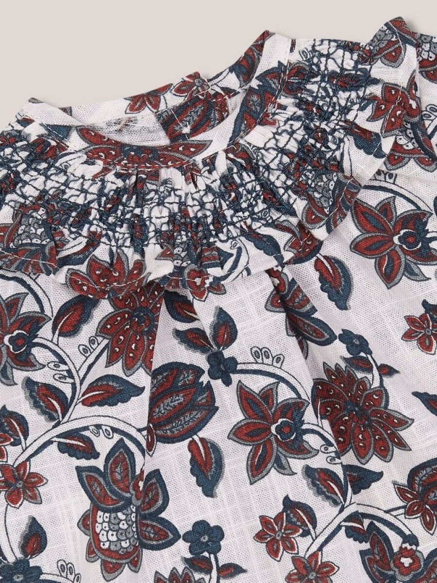 Camisa Estampada Con S Blanco Roto