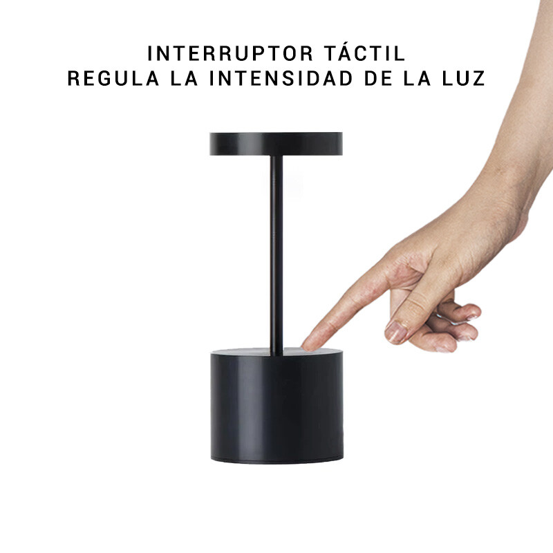 LAMPARA MESA- NANO NINI - TAMAÑO S RECARGABLE - BLACK Lampara de mesa Nano Nini Recargable Dimerizable Negra