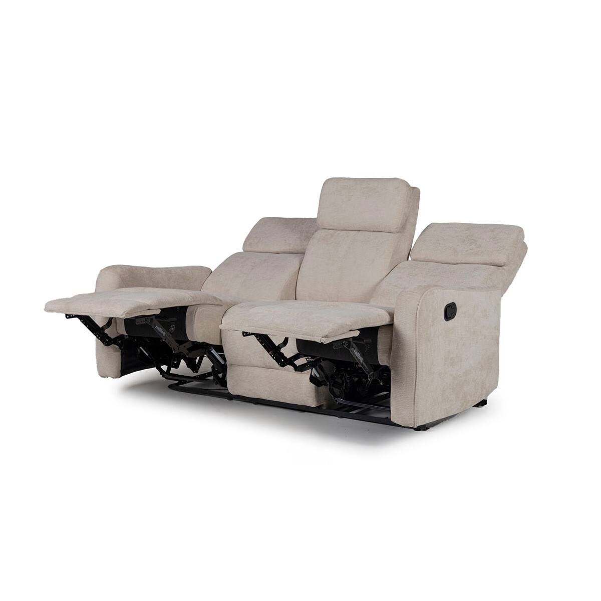 Sofá Pacific (Reclinable) - 3 cuerpos - Tela Microfibra - XHR-3 (Beige) 