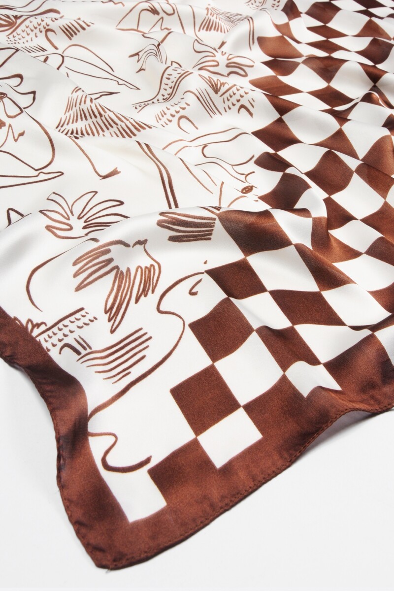 Pañuelo chess marrón
