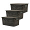 Set x3 Caja simil ratán CHOCOLATE