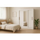 Placard Ropero 3 Puertas Corredizas Dormitorio Con Espejo Blanco