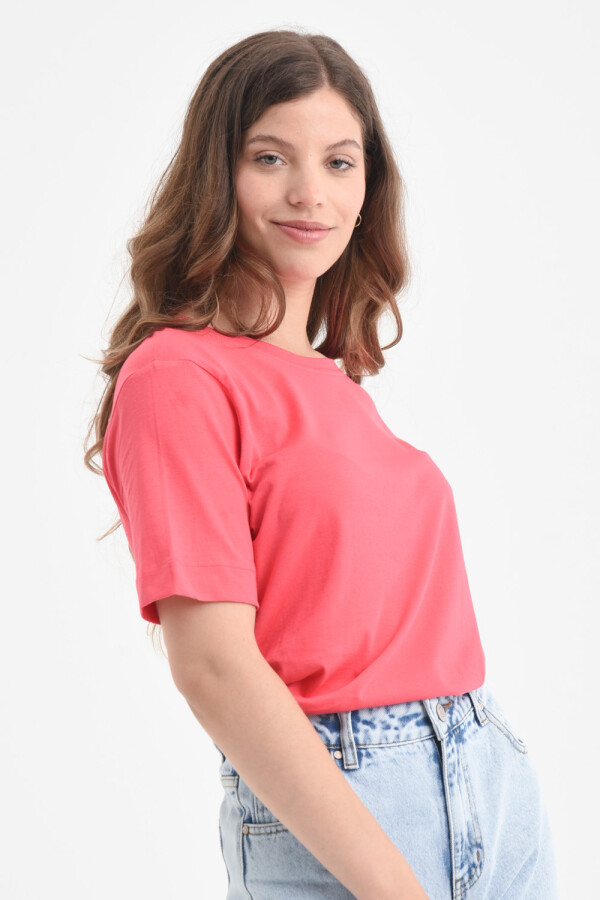 Camiseta manga corta algodón orgánico Rosa