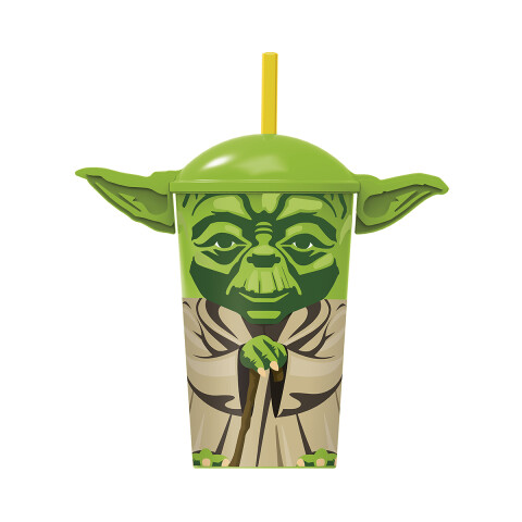Vaso Plástico Forma 3D con Pajita Star Wars 400 ml U