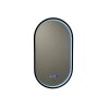 Espejo LED 45x80 oval negro con desempañador cinta led silicona Espejo Led 45x80 Oval Negro Con Desempañador Cinta Led Silicona