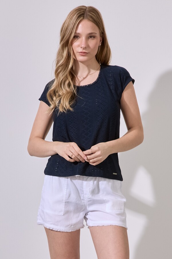 Blusa Broderie AZUL