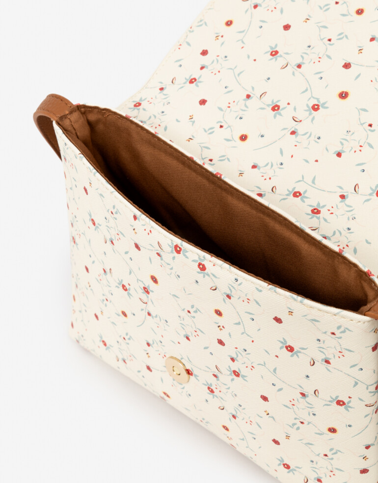Bandoleras Mariconera Bandolera Estampada Con Solapa - Estampado Flores