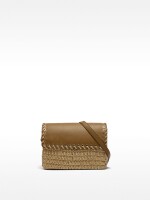 Bolso Bandolera De Efecto Rafia Con Solapa camel